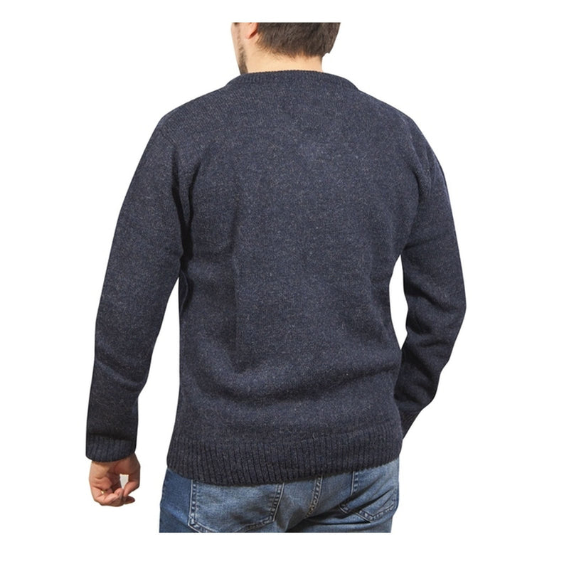 Load image into Gallery viewer, 100% Shetland Ragg Wool V Neck Knit Jumper Pullover Mens Sweater Knitted - Navy-3
