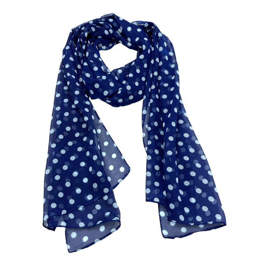 Jacaru Blue Polka Dot Scarf 1684/2