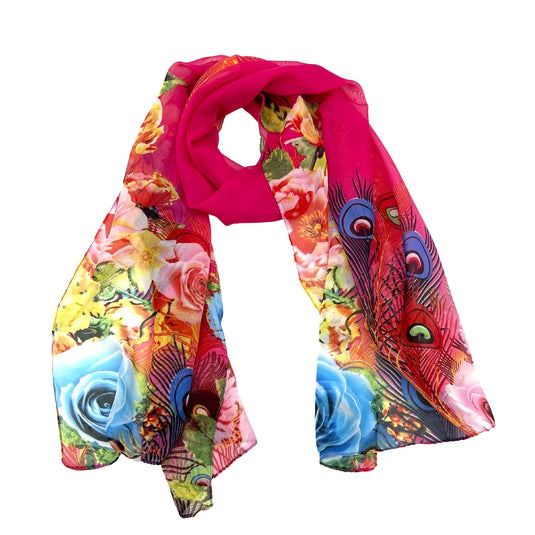 Jacaru Pink Flower Scarf 1685