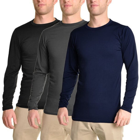 Mens Thermal Top w/ Brushed Interior Warm Winter Fleece Baselayer-1