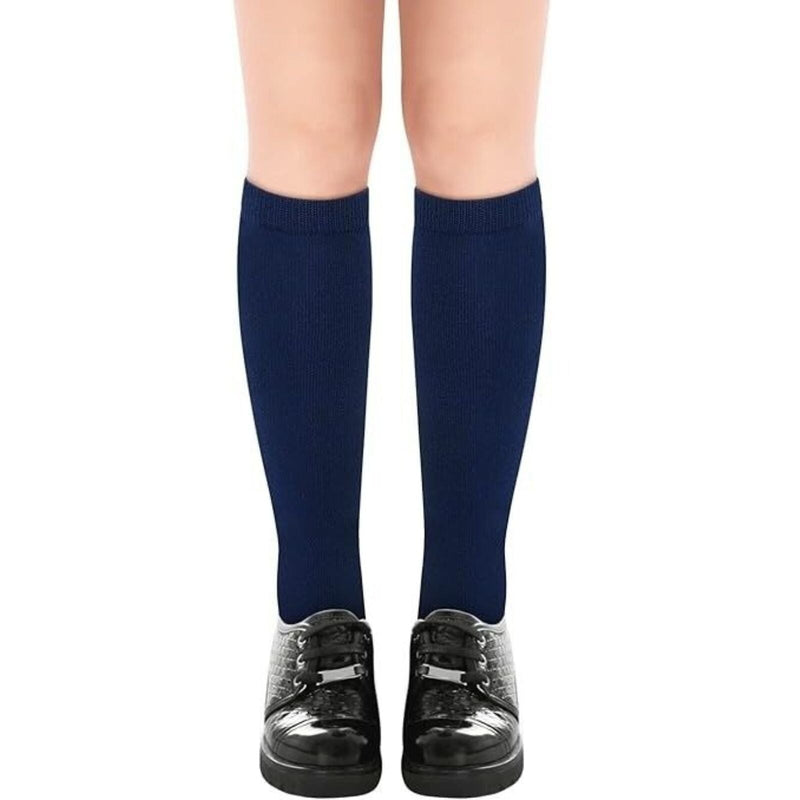 Load image into Gallery viewer, 1x Pair School Uniform Knee High Socks Cotton Rich Girls Boys Kids - Navy-0
