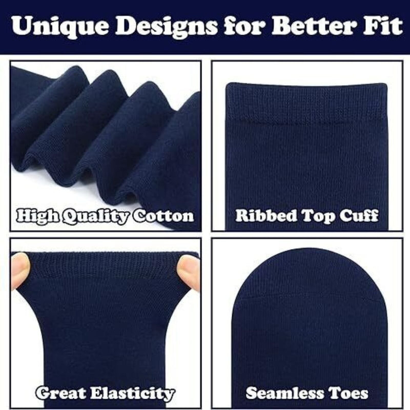 Load image into Gallery viewer, 1x Pair School Uniform Knee High Socks Cotton Rich Girls Boys Kids - Navy-3
