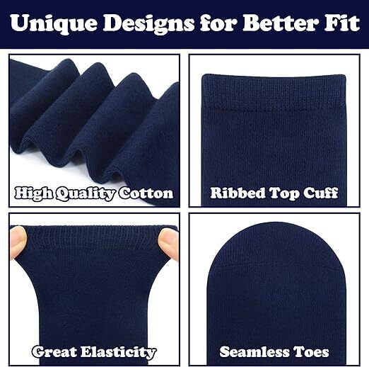 Load image into Gallery viewer, 12x Pairs School Uniform Knee High Socks Cotton Rich Girls Boys Kids Bulk - Navy-3
