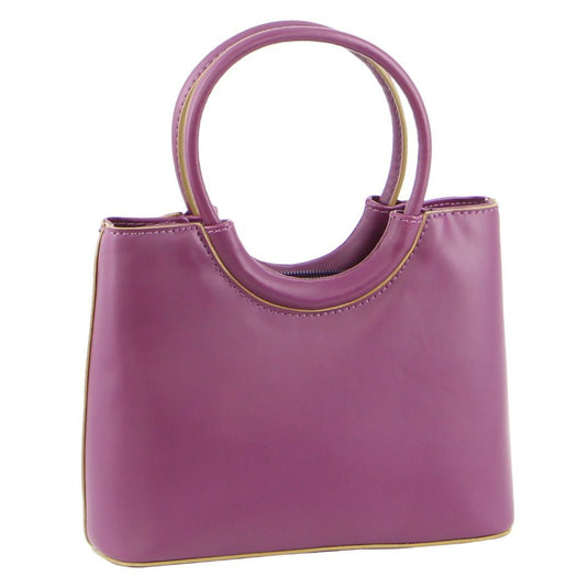 Milleni Mini Fashion Bag Tote Handbag in Plum-0