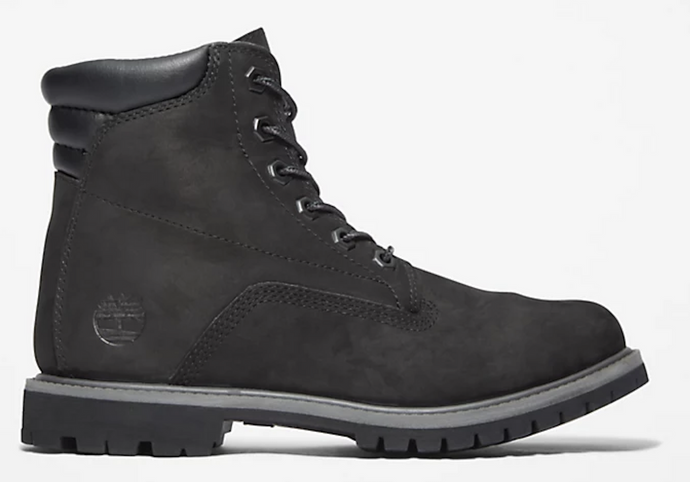Timberland Womens Waterville 6 Inch Leather Waterproof Boot - Black Nubuck-0