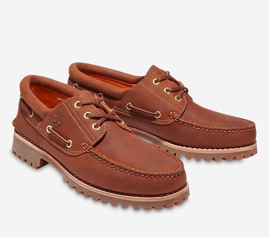 Timberland Mens Authentic Handsewn Boat Shoes Rust Full Grain Leather - Rust-2