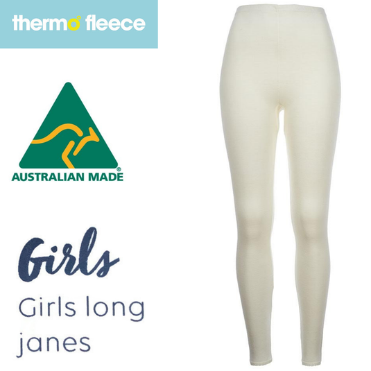 Girls Merino Wool Blend Long Janes Thermal Underwear Thermals Pants Kids-1