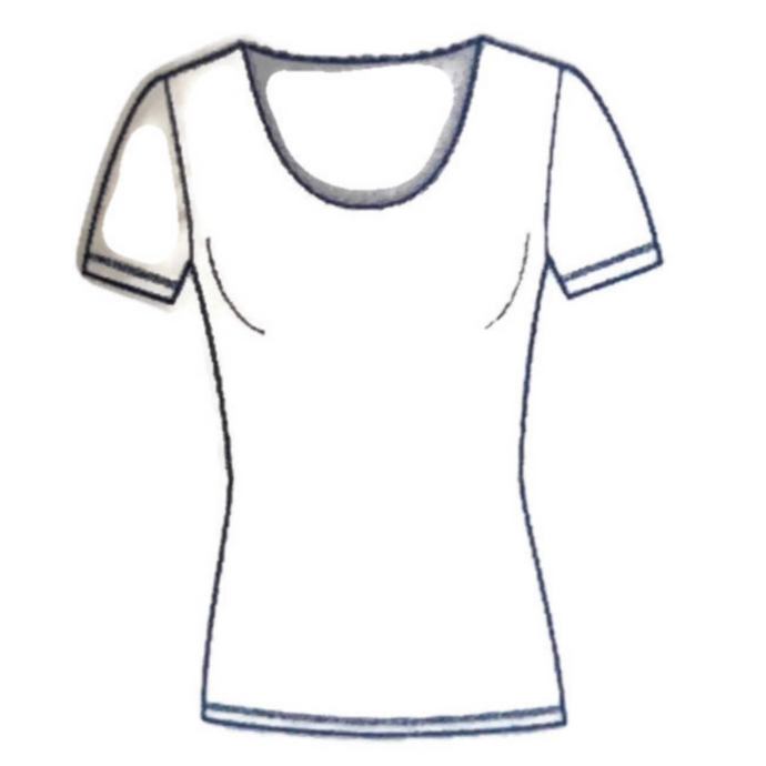 Ladies Scoop Neck Short Sleeve Thermal Top Merino Wool Blend Womens - Natural-0