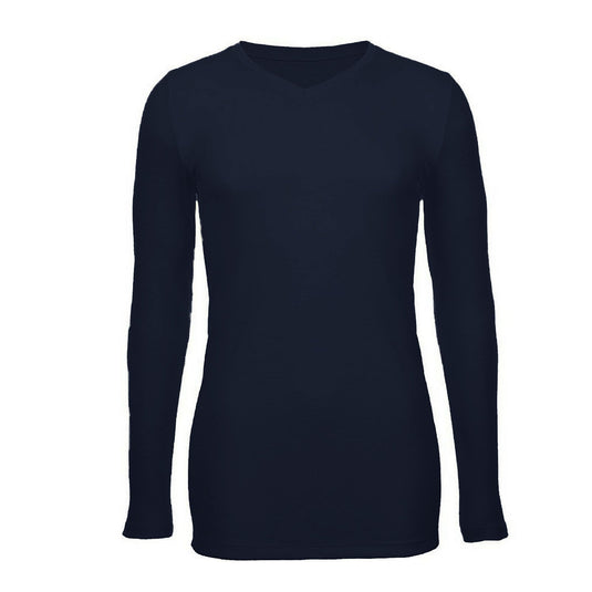 Mens 100% Pure Merino Wool V-Neck Long Sleeve Top T Shirt Thermal Underwear-5