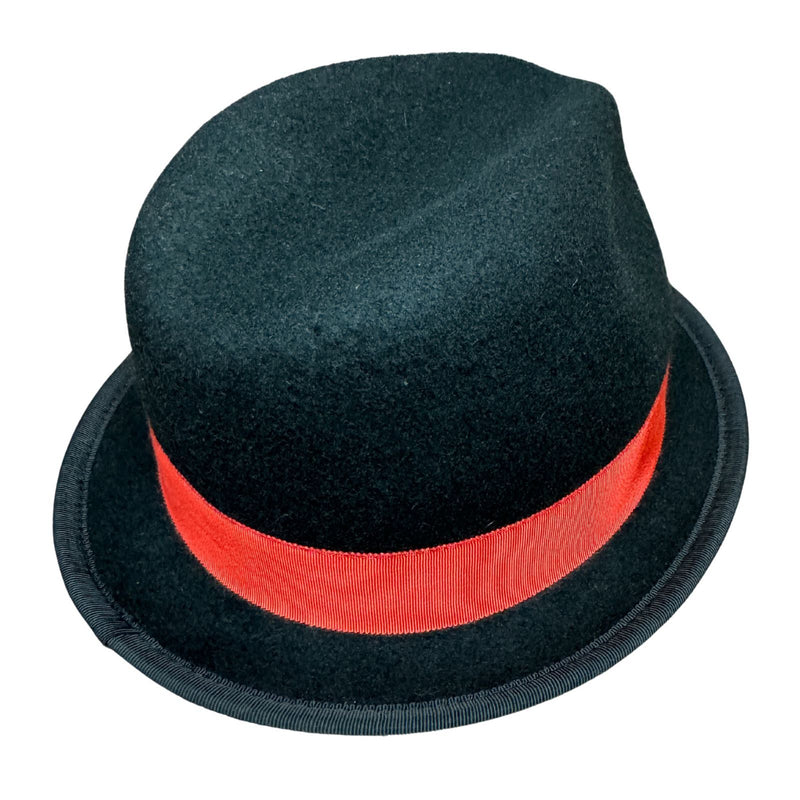Load image into Gallery viewer, Wool Felt Trilby with Red Ribbon in Black Size XL - Made in Australia-4
