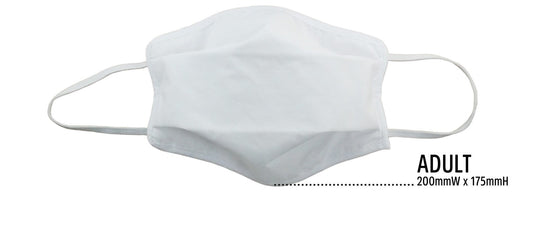 TIGERPLAST Fabric Face Mask Washable Reusable Mask Protect Anti-Microbial Mouth Cover - White-3