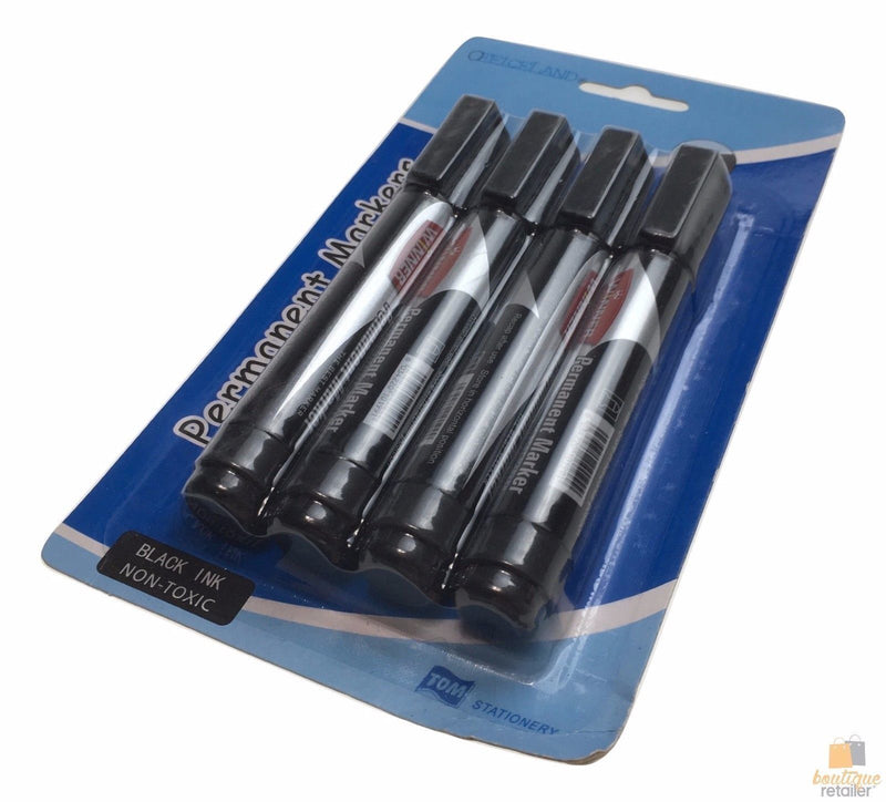 Load image into Gallery viewer, 8x CHISEL TIP PERMANENT MARKERS Non Toxic Black Ink Texta-0
