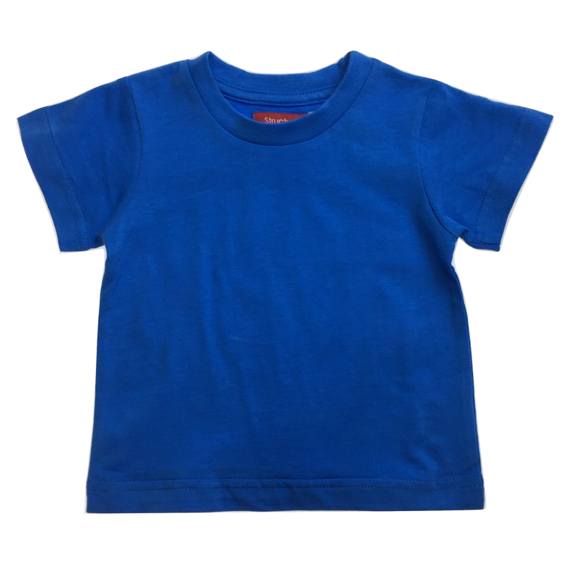 Load image into Gallery viewer, BABY &amp; TODDLER PLAIN T SHIRT 100% COTTON Basic Blank Tee Top Teen Teenager Crew Kids - Bright Blue-3

