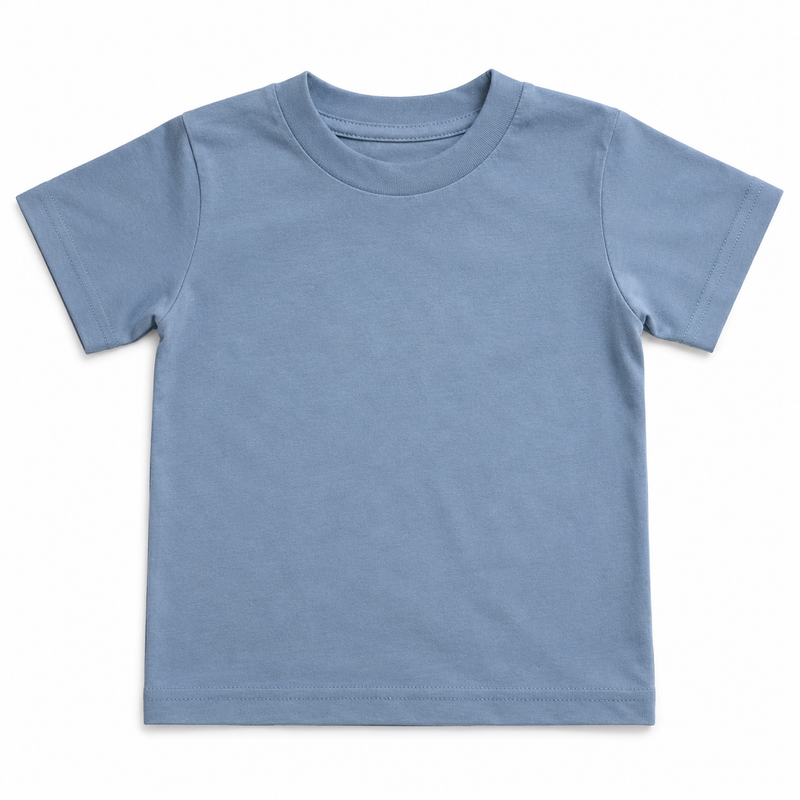 Load image into Gallery viewer, BABY &amp; TODDLER PLAIN T SHIRT 100% COTTON Basic Blank Tee Top Teen Teenager Crew Kids - Sky Blue-2
