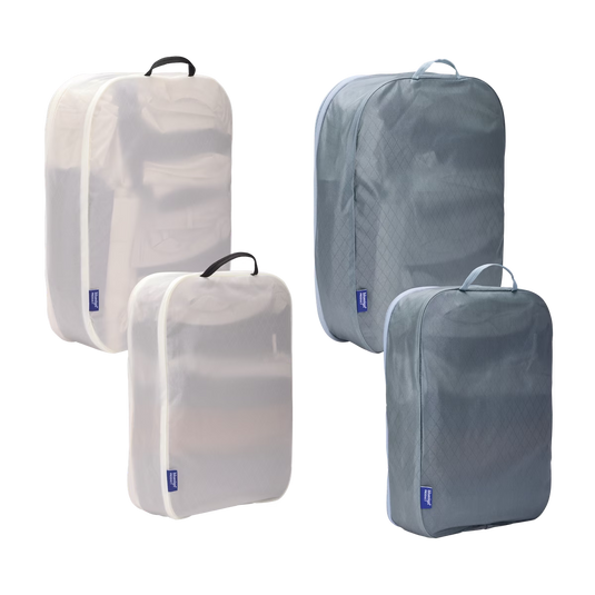 Thule Packing Cubes (Family Set of 4) Colour Coded Travel Organiser Bags in Pond Grey/White-3