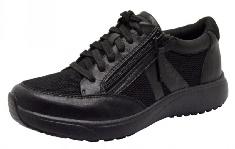 Load image into Gallery viewer, Alegria Traq Eazee Athletic Hiking Shoes w/ Easy-To-Zip Side Zipper - All Black-0
