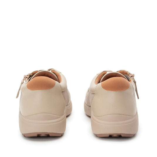 Alegria Womens TRAQ Eazee Athletic Lace-Up Sneaker Shoes with Side Zipper - Bone-3