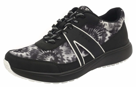 Alegria Womens TRAQ Qarma 2 Athletic Sneaker Smart Shoes- Black White Blast Off-3