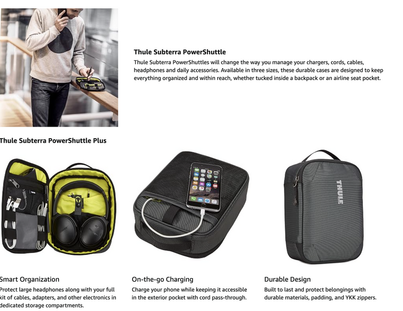 Load image into Gallery viewer, Thule Subterra PowerShuttle Plus Electronics Organiser – Black
