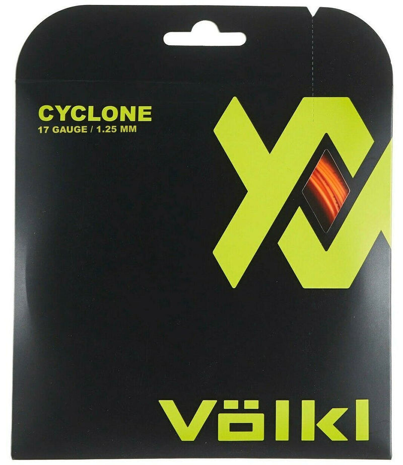 Load image into Gallery viewer, 1 Pack Volkl Cyclone 17g/1.25mm Tennis Racquet Strings - Fluro Orange-0
