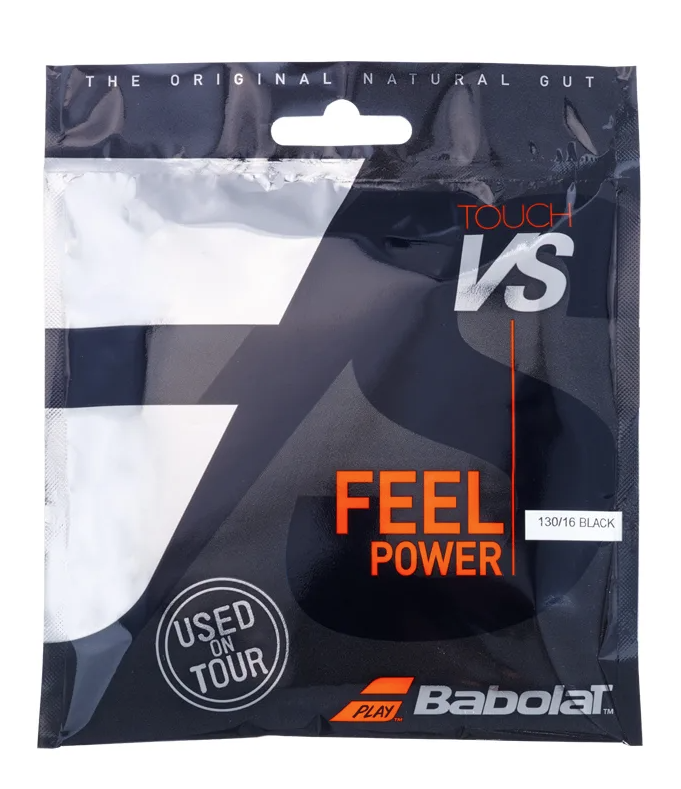 Load image into Gallery viewer, Babolat Touch VS Natural Gut Tennis Racquet Strings 130/16 - 12m (Full Set) - Black-0
