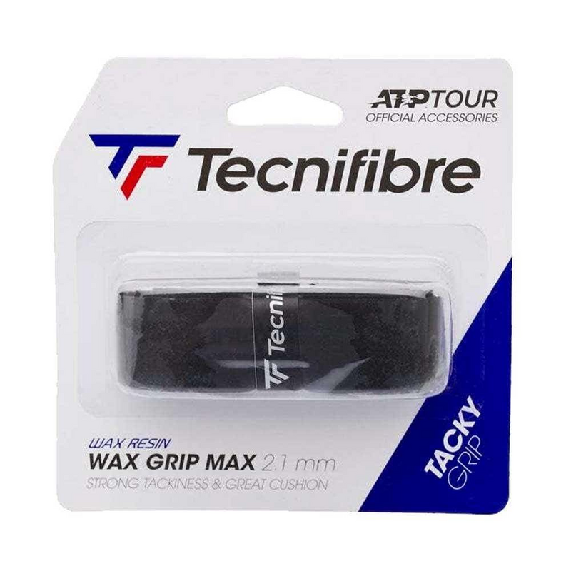 Load image into Gallery viewer, Tecnifibre Wax Tennis Replacement Grip Max Tacky Grip 2.1mm - Strong Tackiness in Black-0
