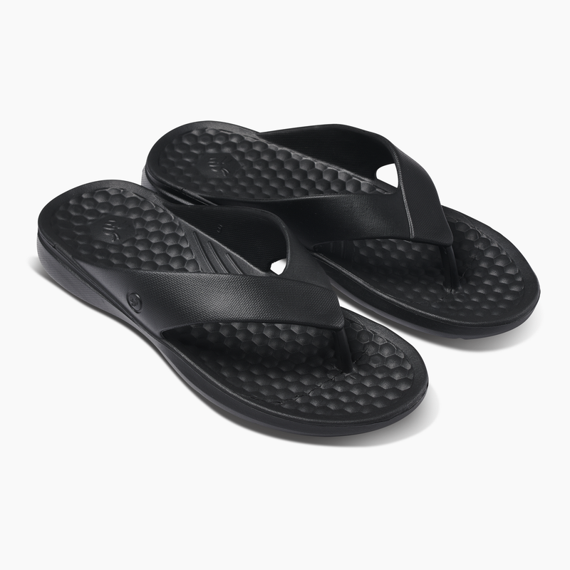Load image into Gallery viewer, Joybees Adults Casual Flip Flops Summer Thongs in Solid in Black-3
