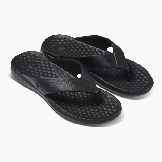 Joybees Adults Casual Flip Flops Summer Thongs in Solid in Black-3