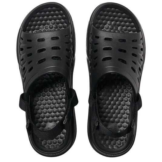 Joybees Adults Trekking Slide Lightweight Adjustable Strap Waterproof Comfort Sandal in Solid Coal-3