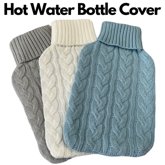 HOT WATER BOTTLE KNITTED COVER ONLY Winter Warm Soft Bag Relaxing Warm - Assorted-1