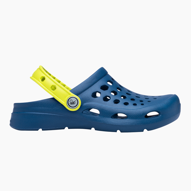 Load image into Gallery viewer, Joybees Kids Active Clogs Sandals Thongs Shoes in Navy/Citrus-3

