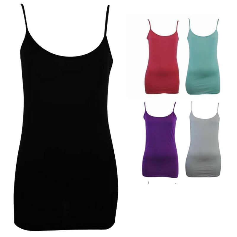 Load image into Gallery viewer, CAMISOLE TOP Long Cami Top Womens Singlet Summer Casual Wear Basic Tank Shirt-1
