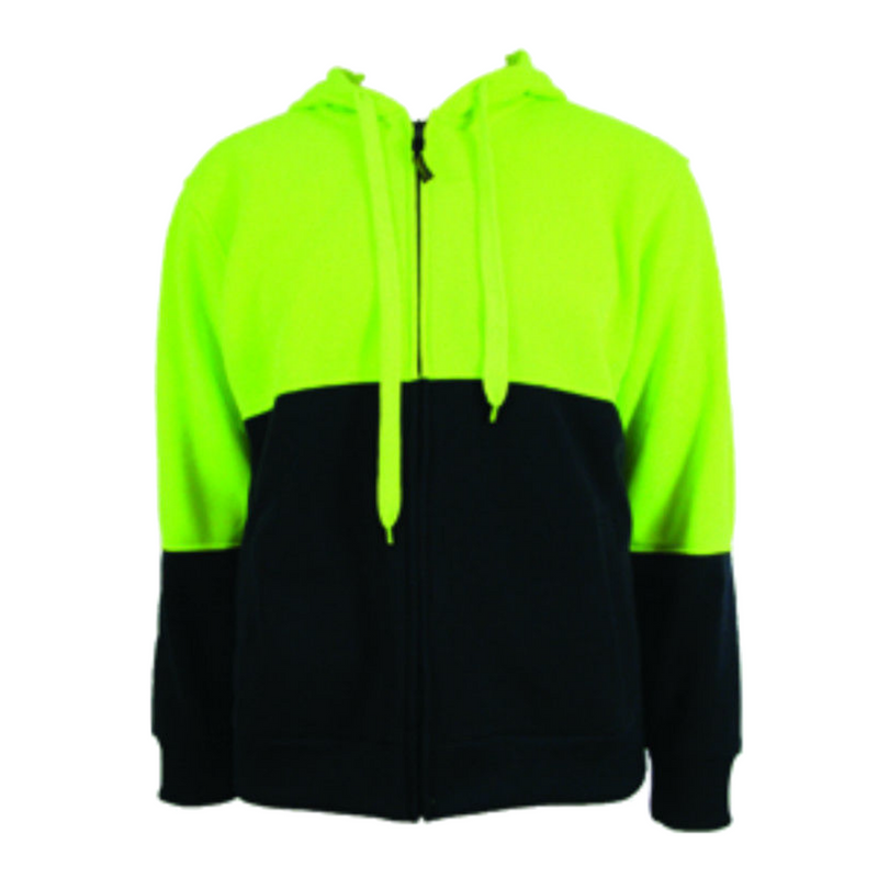 Load image into Gallery viewer, HI VIS Jumper Full Zip Hoodie Safety Workwear Fleecy Fleece Jacket Hooded-5
