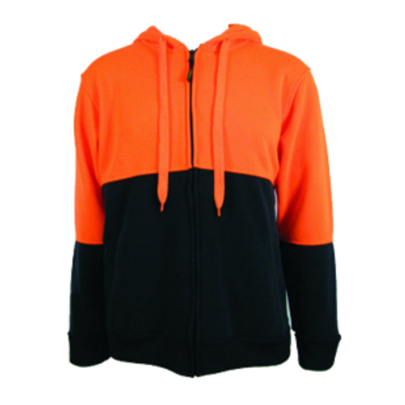 Load image into Gallery viewer, HI VIS Jumper Full Zip Hoodie Safety Workwear Fleecy Fleece Jacket Hooded-13
