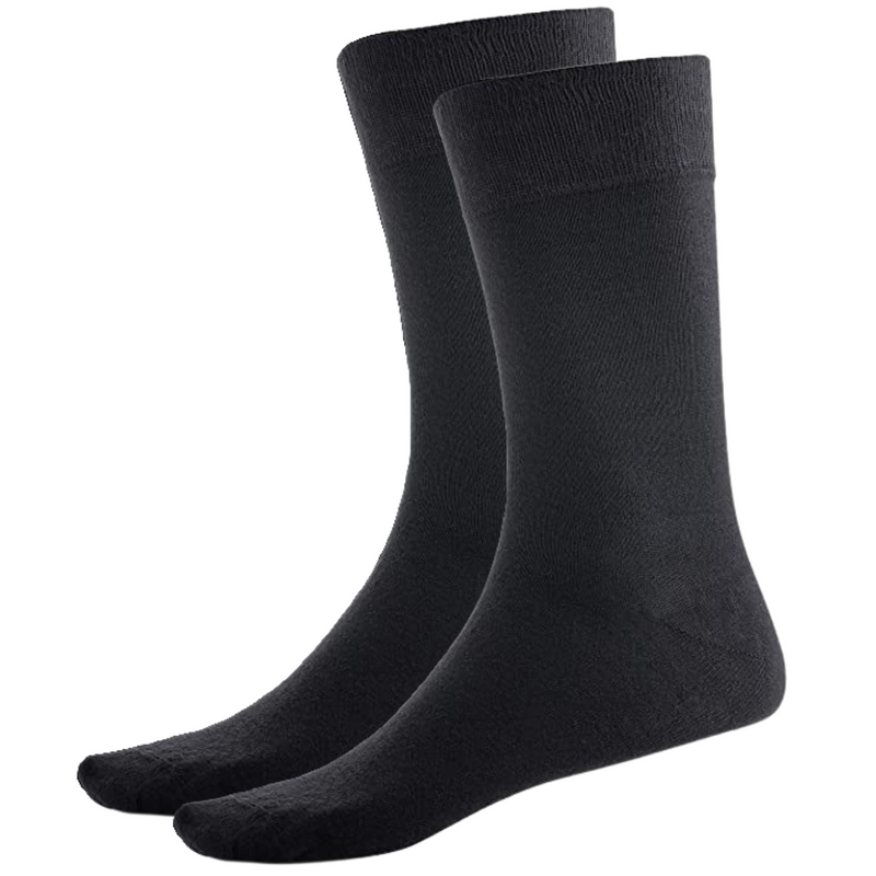 Load image into Gallery viewer, BAMBOO SOCKS Crew Natural Eco Healthy Enviro Unisex Work Anti-Bacterial Business - Black-0
