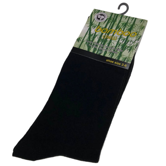 BAMBOO SOCKS Crew Natural Eco Healthy Enviro Unisex Work Anti-Bacterial Business - Black-3