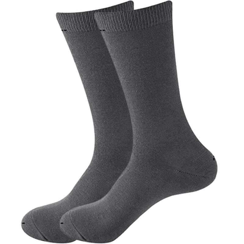Load image into Gallery viewer, BAMBOO SOCKS Crew Natural Eco Healthy Enviro Unisex Work Anti-Bacterial Business - Charcoal-0
