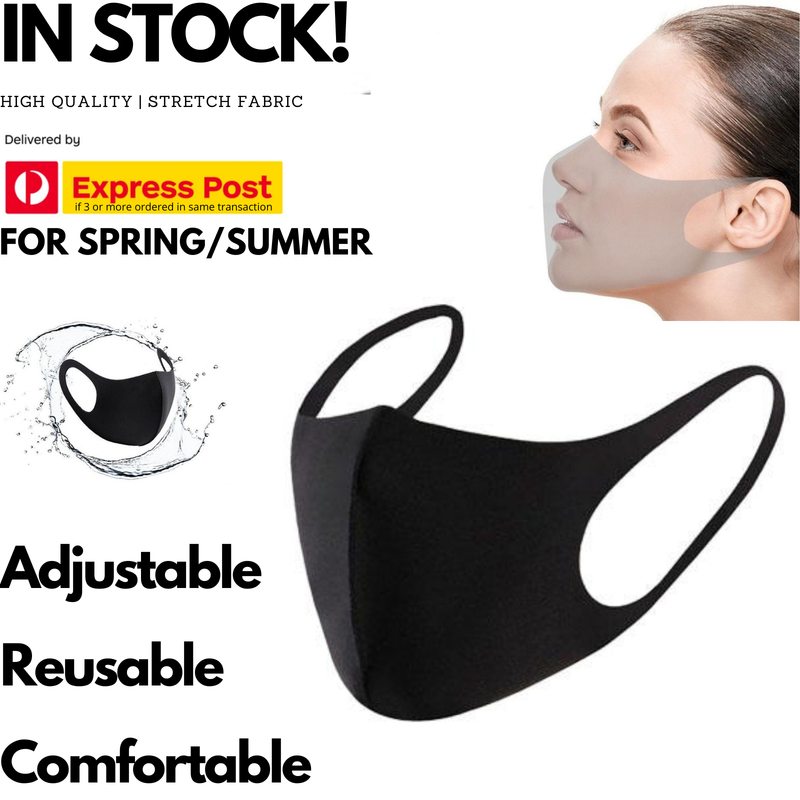 Load image into Gallery viewer, SUMMER Reusable Breathable Face Mask Mouth Mask Anti Dust Haze Protective in Black-1
