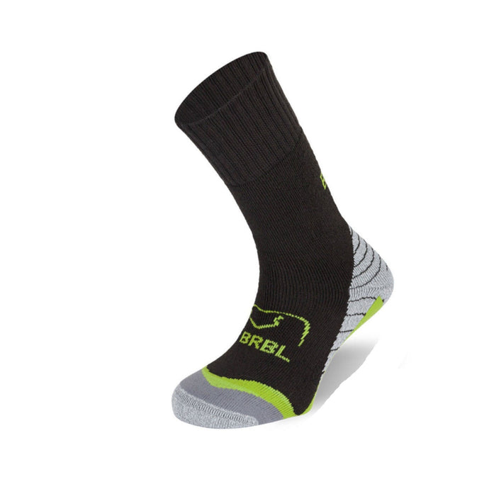 BRBL Urso Ski Socks Trekking Hiking Warm MADE IN ITALY - Anthracite/Lime - S-0