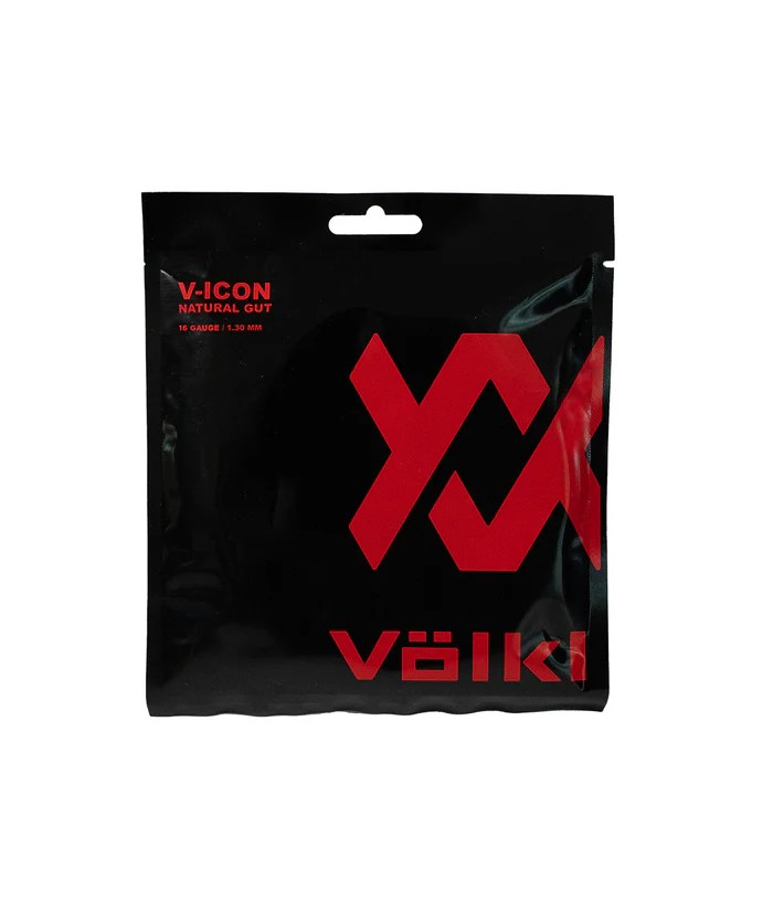 Load image into Gallery viewer, Volkl V-Icon Natural Gut Tennis Racquet Strings 16/1.30 (12 Metre Full Set) in Yellow-1
