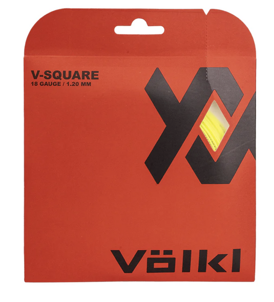 Volkl V-SQUARE 18g/1.20mm (12m Set) Tennis String in Neon Yellow-1