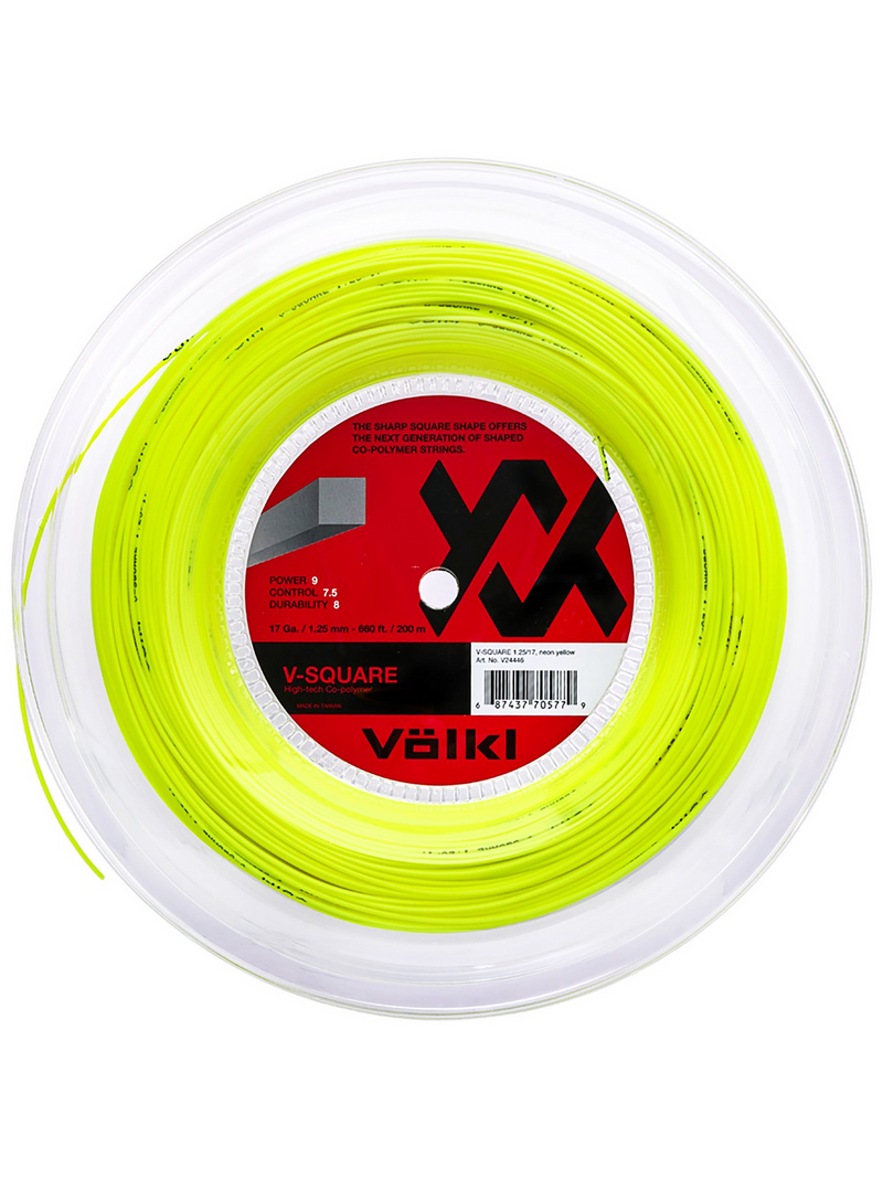 Load image into Gallery viewer, Volkl 200m V-Square 17g/1.25mm Tennis String Reel in Neon Yellow-1
