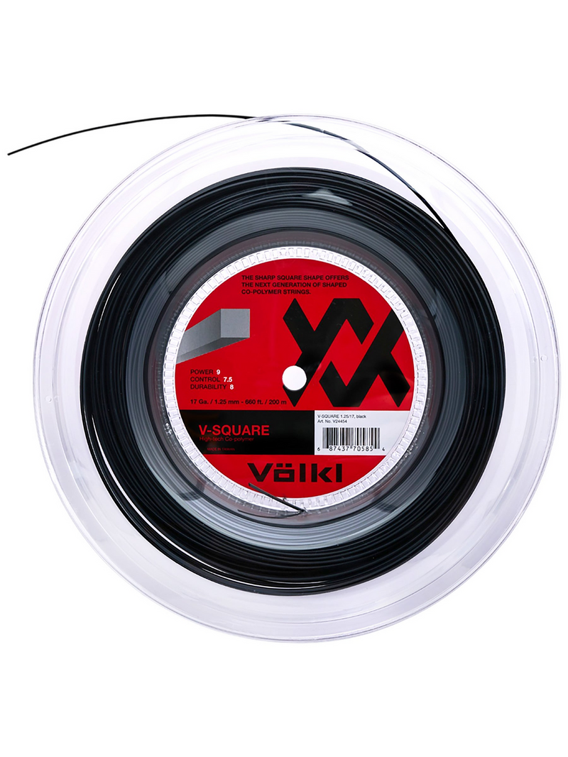 Load image into Gallery viewer, Volkl 200m V-Square 17g/1.25mm Tennis String Reel in Black-0
