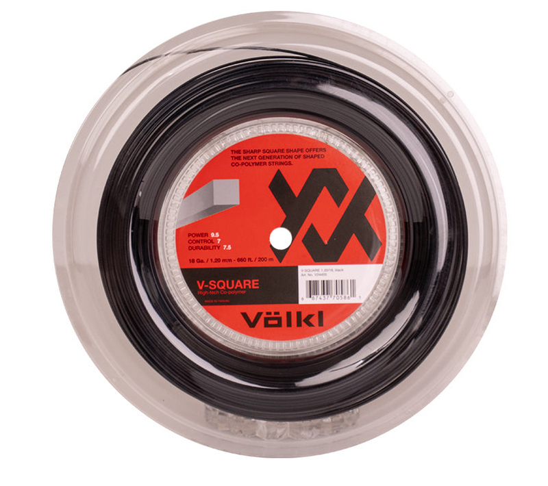 Load image into Gallery viewer, Volkl 200m V-Square 18g/1.20mm Tennis String Reel in Black-1

