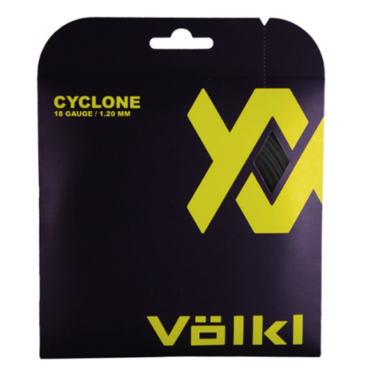 Volkl Cyclone Tennis String Set 18G/1.20mm Gear Shape Spin Co-Poly in Black-0