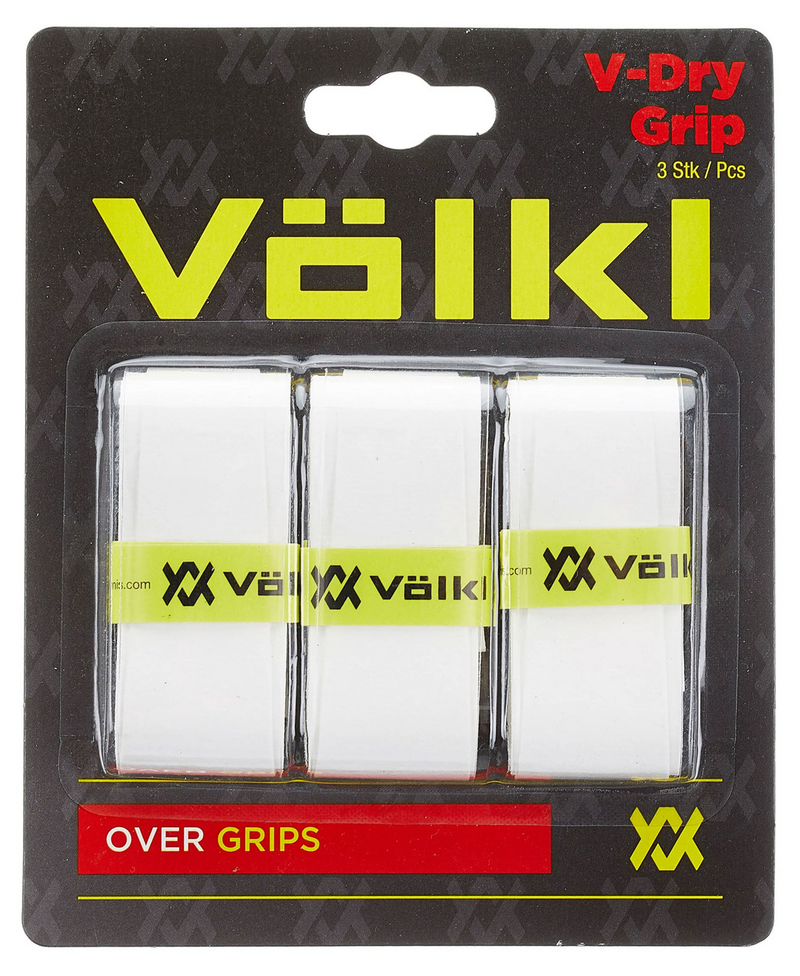 Load image into Gallery viewer, Volkl V-Dry Over Grip For Tennis Racquets Bulk - 3 Pack - White-0
