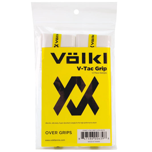 12pk Volkl V-Tac Overgrip Tennis Grip Racquet Racket in White-1