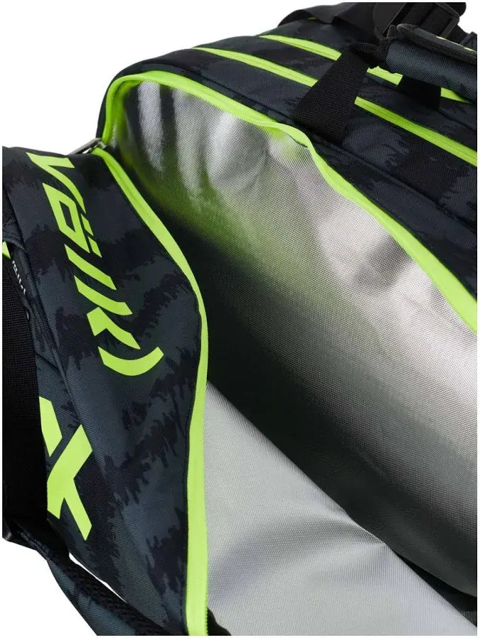 Load image into Gallery viewer, Volkl Zebra Combi Tennis Bag (Fits 6 - 9 Racquet Bag) Black/Neon Yellow-4
