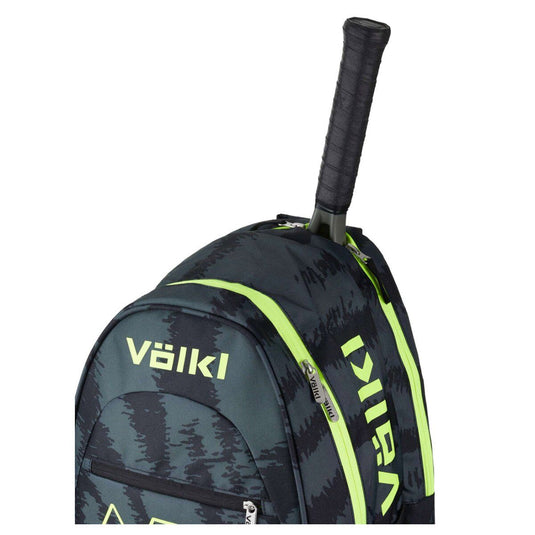 Volkl Zebra Team Backpack Bag w/ Tennis Racquet Sleeve in Black Neon Yellow-3
