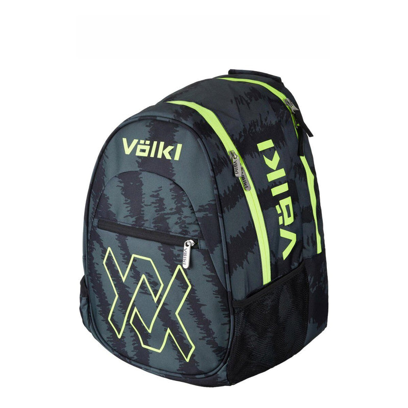 Load image into Gallery viewer, Volkl Zebra Team Backpack Bag w/ Tennis Racquet Sleeve in Black Neon Yellow-0
